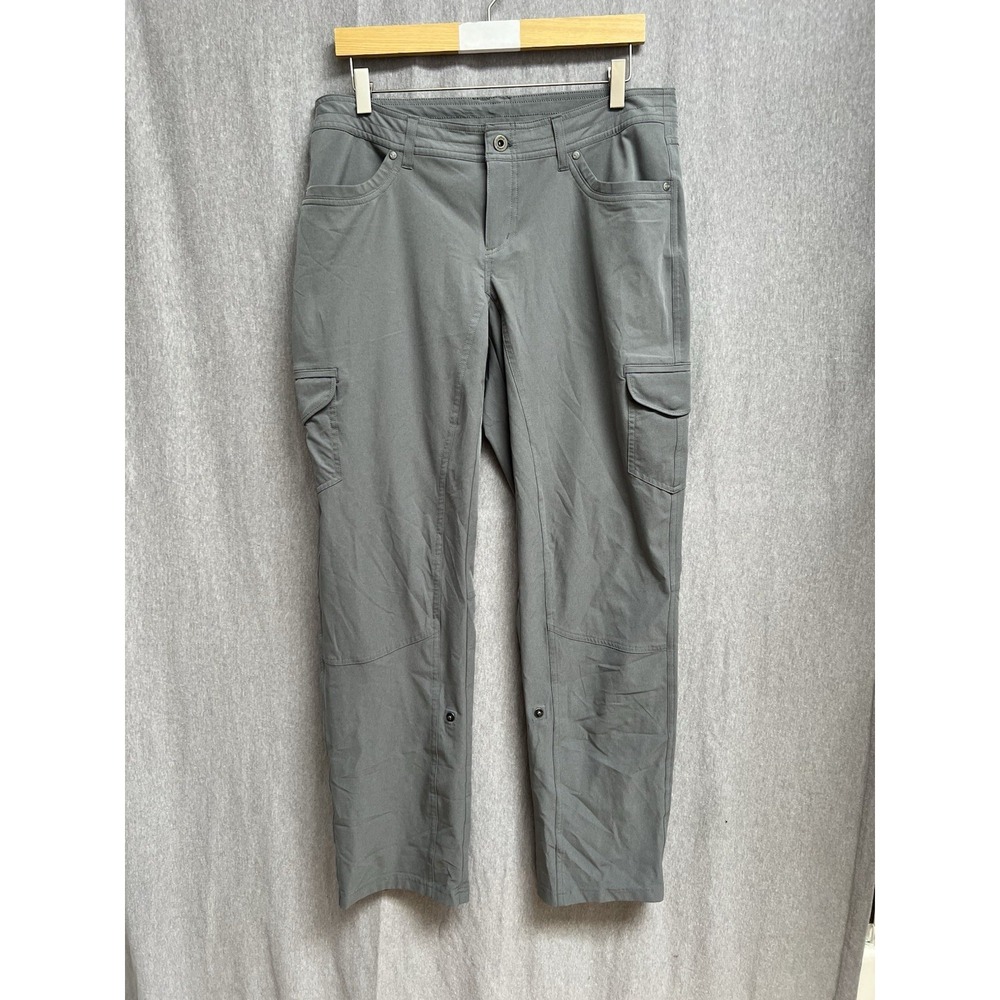 Kuhl Pants Womens Sz 12 Regular Light Gray Freeflex Roll-up Hiking Climbing 6326